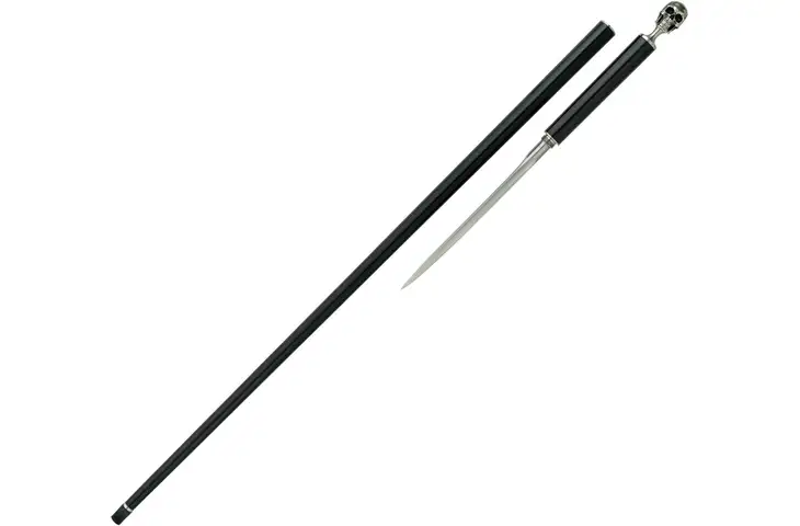 Dragon King Skull Cane Carbon Fiber Fixed Blade Knife, 8in